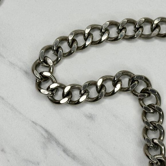 Chunky Draped Charm Chain Belt Silver Tone Y2K Festival One Size ✨ - Picture 16 of 16